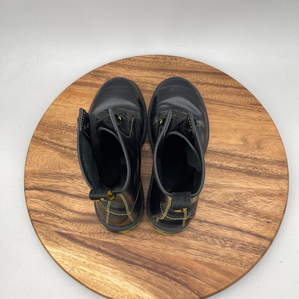 Dr. Martens 1460 8-Eye Boots Womens Size 7 Black Lava Yellow Combat Smooth - Picture 5 of 9